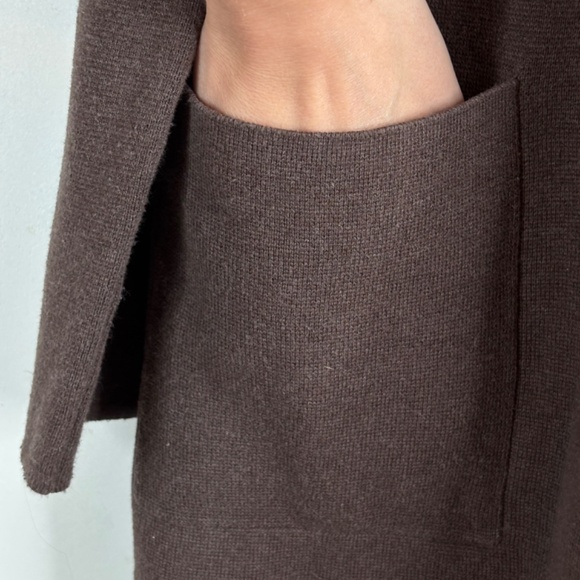 QUINCE 100% Organic Cotton Knit Blazer M Taupe Brown Pockets Classic Minimalist - Picture 4 of 11